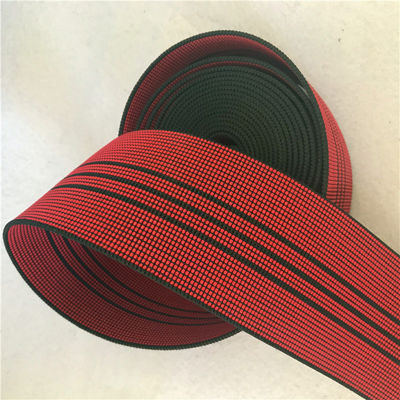 中国 50mmの高い粘着性の3つの黒いラインとの屋外の家具のウェビングの赤 サプライヤー
